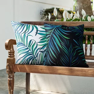 Poszewka 40 x 40 Dekoracyjna Palms 02 Biały+Nieb - Poszewki na poduszki - miniaturka - grafika 3