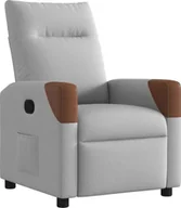 Fotele - Fotel rozkładany, szary, obity tkaniną - miniaturka - grafika 1