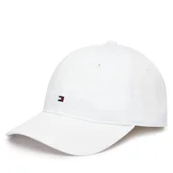 Czapki damskie - Czapka z daszkiem Tommy Hilfiger Th Flag Soft 6 Panel Cap AW0AW17781 Biały - miniaturka - grafika 1
