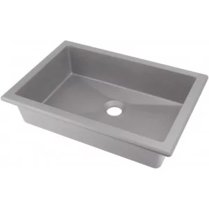 DEANTE CQR SU5U CORREO Umywalka granitowa podblatowa/wpuszczana - 50x35cm Szary metalik - Umywalki - miniaturka - grafika 1