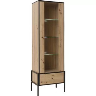 Witryna 1 Livi Jurek Meble Dąb Artisan, Czarny - Witryny - miniaturka - grafika 1