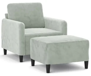 Jasnoszary nowoczesny wypoczynkowy fotel z podnóżkiem C3-R39 - Fotele Jasnoszary nowoczesny wypoczynkowy fotel z podnóżkiem C3-R39 - Fotele - miniaturka - grafika 1