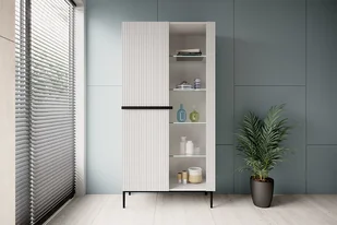 Witryna Nicole - biały mat / czarne nóżki - Witryny - miniaturka - grafika 3