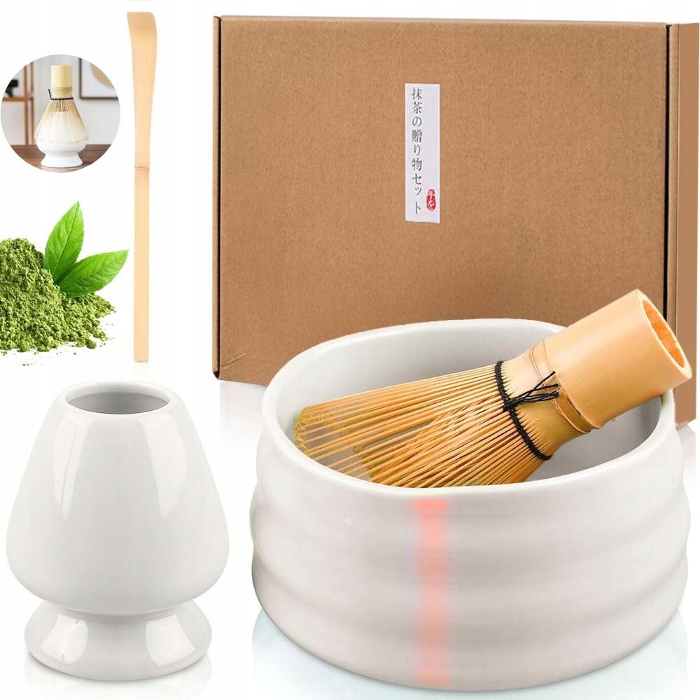 Zestaw Akcesoriów Do Parzenia Herbaty Matcha Matchawan Czarka Miotełka 4EL