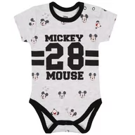 Body dla niemowląt - Szare body z czarnymi nadrukami i wzorami MYSZKA MICKEY 12 m 80 cm - miniaturka - grafika 1