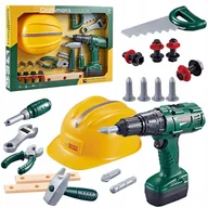 Mały majsterkowicz - ZESTAW BUDOWLAŃCA NARZĘDZIA DLA DZIECI KASK WKRĘTARKA PIŁA G209 - miniaturka - grafika 1
