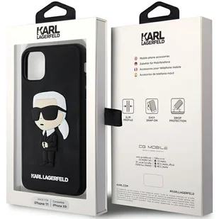Karl Lagerfeld KLHCN613DRKINK iPhone 11 / Xr 6.1" czarny/black hardcase Rubber Ikonik 3D - Etui i futerały do telefonów - miniaturka - grafika 8