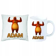 Gadżety dla niej i dla niego - GRIZZY I LEMINGI ZESTAW PODUSZKA + KUBEK + IMIĘ - miniaturka - grafika 1