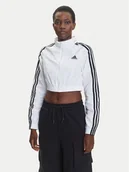 Bluzy damskie - adidas Bluza Teamgeist adicolor JZ8275 Biały Slim Fit - miniaturka - grafika 1