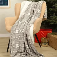 Koce - Koc LUMI dwustronny w śnieżynki 150x200 cm - miniaturka - grafika 1