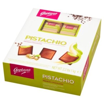 Czekoladki mleczne pistacjowe Goplana 1 kg