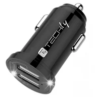 Ładowarki samochodowe - Ładowarka samochodowa Techly 2xUSB, 5V 2,4A 12W czarna - miniaturka - grafika 1