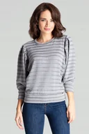 Bluzki damskie - Luźna BLUZKA damska z rękawami KIMONO szara S/M - miniaturka - grafika 1