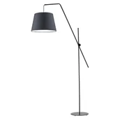 Lampy stojące - Lysne Lampa podłogowa VIGO abażur grafitowy stelaż czarny 148204 - miniaturka - grafika 1