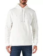 Bluzy męskie - GANT Męska bluza z kapturem Tonal Archive Shield Sweat Hoodie, Eggshell, M - miniaturka - grafika 1