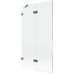 Mexen Lunar parawan nawannowy 2-skrzydłowy lewy 100 x 150 cm, transparent, gun metal - 897-100-100-95-00-L - Parawany nawannowe - miniaturka - grafika 1
