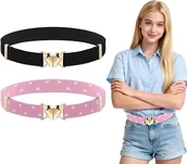 Zestawy biżuterii dla kobiet - PASEK DZIEWCZĘCY ZESTAW 2 SZTUK W KSZTAŁCIE SERCA CZARNY RÓŻOWY REGULOWANY - miniaturka - grafika 1