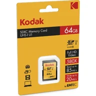 Karty pamięci - Kodak SDXC 64GB Class 10 U3 (EKMSD64GXC10HPRK) - miniaturka - grafika 1