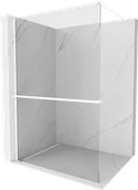 Ścianki i drzwi prysznicowe - Mexen Kioto+ ścianka prysznicowa z półką Walk-in 100 x 200 cm, transparent, biała - 800-100-121-20-00 - miniaturka - grafika 1