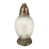 Lampiony i znicze - Znicz szklany LW L-1670 28 cm złoty CIECIERSKI - miniaturka - grafika 1