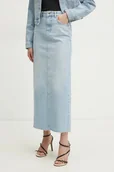 Spódnice - Patrizia Pepe spódnica jeansowa kolor niebieski maxi prosta 8G0454 D1WZB - miniaturka - grafika 1