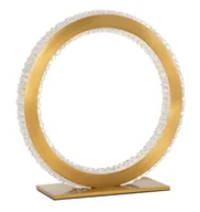 Lampy stojące - Luces Exclusivas MONTE LE41693 Lampa stołowa złota pierścień z kryształkami aluminiowa - miniaturka - grafika 1