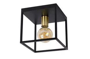 Lucide Ruben 00124/01/30 Plafon lampa sufitowa 1x40W E27 czarny/satynowy mosiądz - Lampy sufitowe - miniaturka - grafika 1