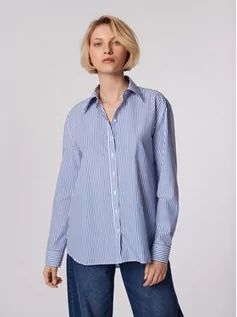 Koszule damskie - Simple Koszula KOD505-01 Niebieski Relaxed Fit - grafika 1