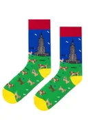 Skarpetki męskie - Pałac kultury i psy kolorowe skarpetki bawełna organicznaKabak - miniaturka - grafika 1