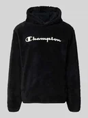 Bluzy męskie - Bluza z kapturem ze sztucznego kożuszka - miniaturka - grafika 1