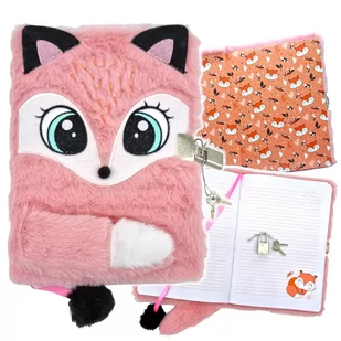 Pamiętnik z kłódką 3D włochacz A5 96k Fox - Szkolne artykuły papiernicze - miniaturka - grafika 1