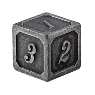 Gry planszowe - Antyczna Srebrna Metalowa Kostka K6 1,4 cm RPG Kość Sześciościenna - miniaturka - grafika 1
