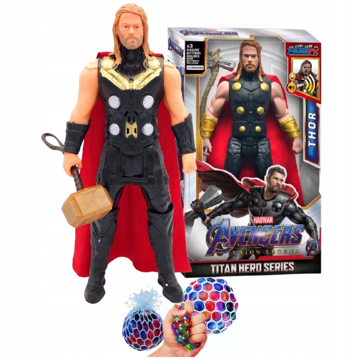 Figurka THOR Avengers Zabawka Dźwięk Ruchome Kończyny Dźwięk Duża 30cm