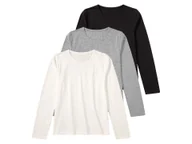 Bluzki dla dziewczynek - pepperts!® Koszulki dziewczęce z bawełną, 3 sztuki (134-140, Biały/czarny/szary) - miniaturka - grafika 1