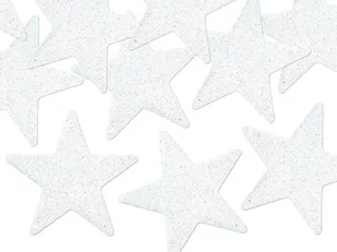 PartyDeco Dekoracje brokatowe Gwiazdka, biały, 5cm 8 szt. DG5-008 - Gadżety na imprezę - miniaturka - grafika 2