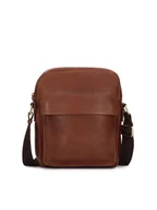 Torby męskie - Brązowa listonoszka na ramię - miniaturka - grafika 1