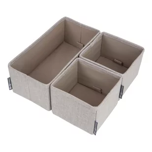 Zestaw 3 beżowych organizerów Bigso Box of Sweden Drawer - Pudła i pojemniki do przechowywania - miniaturka - grafika 1