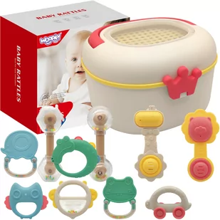 WOOPIE BABY Zestaw Miękkich Grzechotek z Pudełkiem 14 szt. 0m+ - Grzechotki dla dzieci - miniaturka - grafika 1