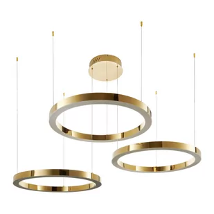 Lampa wisząca CIRCLE LED złota na 1 podsufitce DN924-40+60+60 gold Step Into Design - Lampy sufitowe - miniaturka - grafika 1