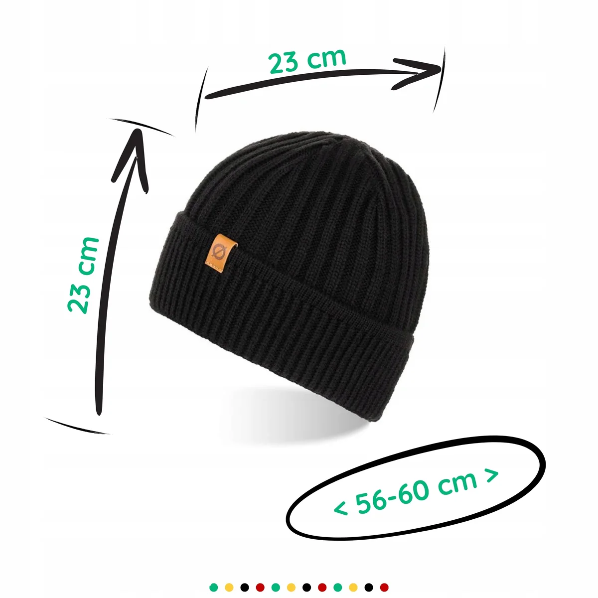 Czapka Zimowa Męska Czarna Brodrene Klasyczna Beanie Uniwersalna Ciepła