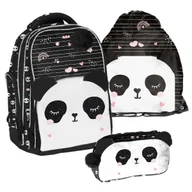 Zestawy szkolne - Zestaw Szkolny 3-Elementowy Panda Paso Plecak Worek Piórnik - miniaturka - grafika 1
