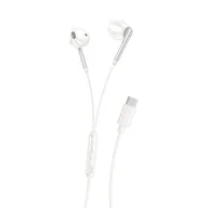 Słuchawki - XO SŁUCHAWKI PRZEWODOWE EP66 USB-C Douszne Białe - miniaturka - grafika 1
