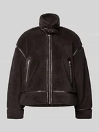 Kurtki damskie - Kurtka z futerka o kroju regular fit z detalami ze sztucznej skóry model ‘MICHELLE’ - miniaturka - grafika 1