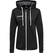 Bluzy damskie - Hummel Hummel damska bluza z kapturem HmlAuthentic Poly Zip Hoodie Woman czarny czarny/biały L 204939-2114-L - miniaturka - grafika 1