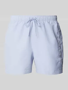 Spodenki kąpielowe z wyhaftowanym logo - Kąpielówki męskie - miniaturka - grafika 1