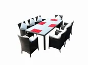 Meble ogrodowe - Zestaw mebli ogrodowych BELLO GIARDINO Gustoso Grande, szary, 9 elementów - miniaturka - grafika 1