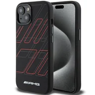 Etui i futerały do telefonów - Etui AMG AMHMP15S23SSPK Apple iPhone 15 / 14 / 13 hardcase Silicone Large Rhombuses Pattern MagSafe czarny/black - miniaturka - grafika 1