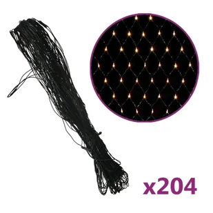 vidaXL Siatka lampek, ciepłe białe światło, 3x2 m, 204 LED 328770 - Lampy ogrodowe - miniaturka - grafika 8