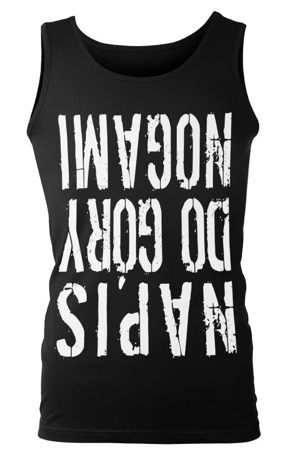 koszulka na ramiączkach NAPIS DO GÓRY NOGAMI-M