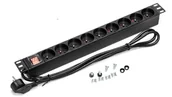 Listwy zasilające - Listwa zasilająca RACK 19 1U 9 gniazd z wyłącznikiem 1,8m - miniaturka - grafika 1
